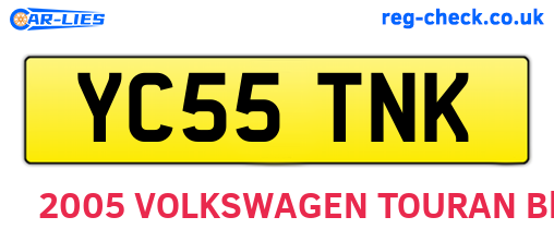 YC55TNK are the vehicle registration plates.
