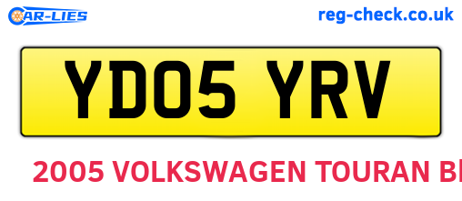 YD05YRV are the vehicle registration plates.