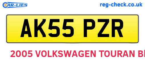 AK55PZR are the vehicle registration plates.