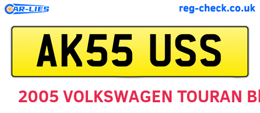 AK55USS are the vehicle registration plates.