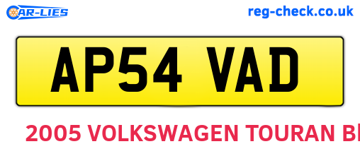 AP54VAD are the vehicle registration plates.