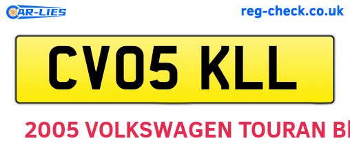 CV05KLL are the vehicle registration plates.