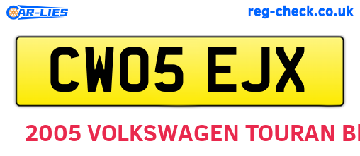 CW05EJX are the vehicle registration plates.