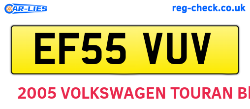 EF55VUV are the vehicle registration plates.