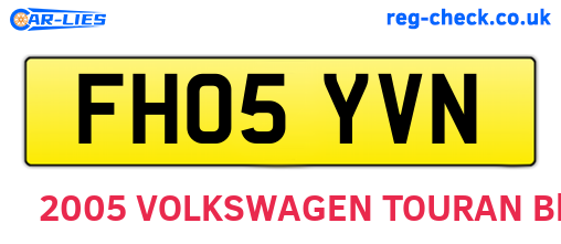 FH05YVN are the vehicle registration plates.