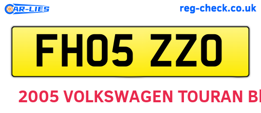 FH05ZZO are the vehicle registration plates.