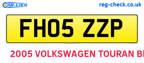 FH05ZZP are the vehicle registration plates.