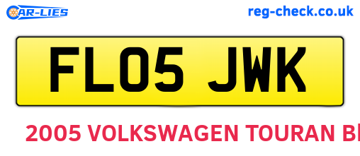 FL05JWK are the vehicle registration plates.