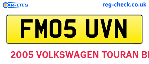 FM05UVN are the vehicle registration plates.