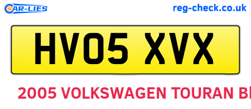HV05XVX are the vehicle registration plates.