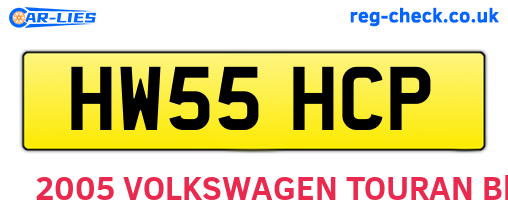 HW55HCP are the vehicle registration plates.