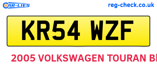KR54WZF are the vehicle registration plates.