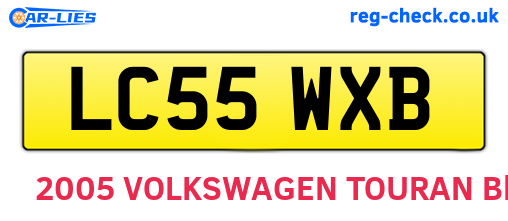 LC55WXB are the vehicle registration plates.