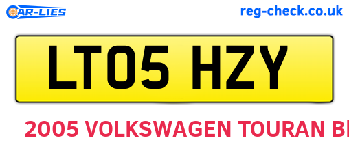 LT05HZY are the vehicle registration plates.