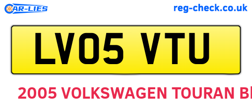 LV05VTU are the vehicle registration plates.