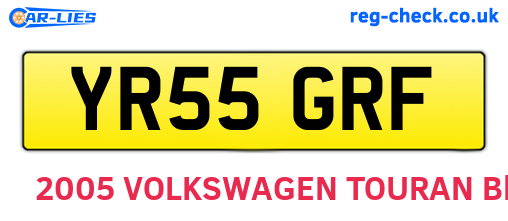 YR55GRF are the vehicle registration plates.