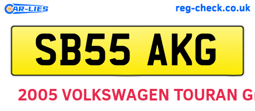 SB55AKG are the vehicle registration plates.