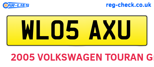 WL05AXU are the vehicle registration plates.