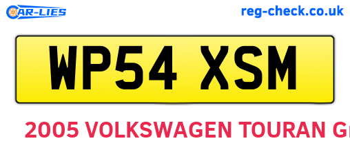 WP54XSM are the vehicle registration plates.