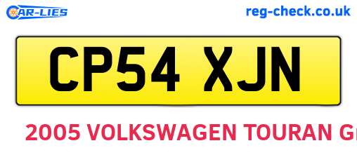 CP54XJN are the vehicle registration plates.