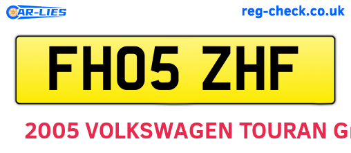 FH05ZHF are the vehicle registration plates.