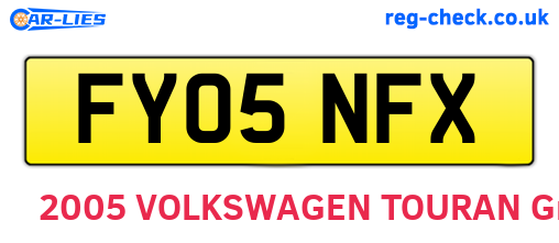 FY05NFX are the vehicle registration plates.