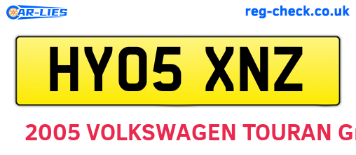 HY05XNZ are the vehicle registration plates.