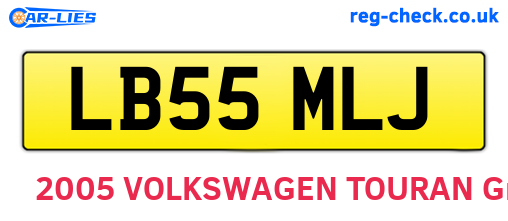 LB55MLJ are the vehicle registration plates.