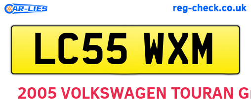 LC55WXM are the vehicle registration plates.
