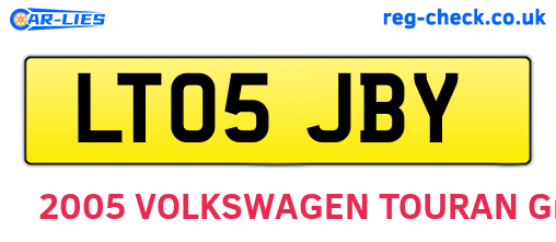 LT05JBY are the vehicle registration plates.