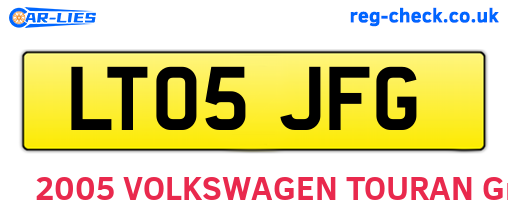 LT05JFG are the vehicle registration plates.