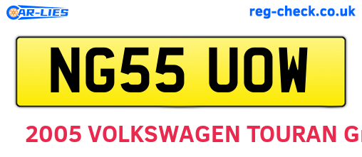 NG55UOW are the vehicle registration plates.