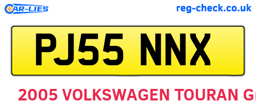 PJ55NNX are the vehicle registration plates.