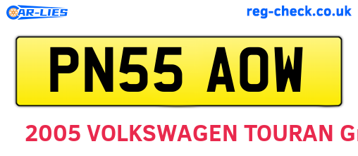 PN55AOW are the vehicle registration plates.
