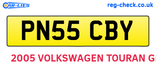 PN55CBY are the vehicle registration plates.