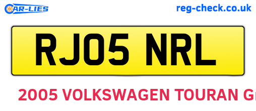 RJ05NRL are the vehicle registration plates.