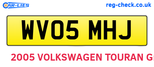WV05MHJ are the vehicle registration plates.
