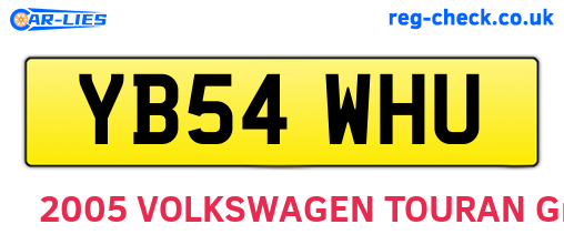 YB54WHU are the vehicle registration plates.