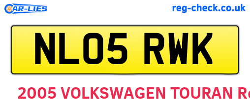 NL05RWK are the vehicle registration plates.