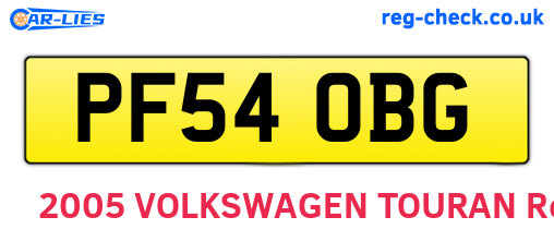 PF54OBG are the vehicle registration plates.