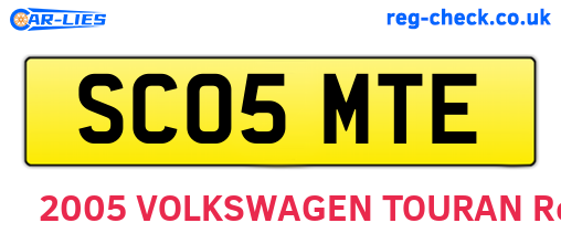 SC05MTE are the vehicle registration plates.