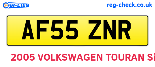 AF55ZNR are the vehicle registration plates.