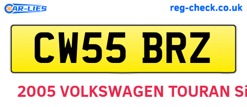 CW55BRZ are the vehicle registration plates.