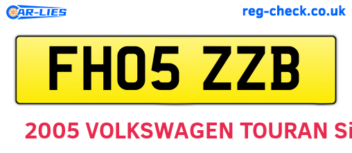 FH05ZZB are the vehicle registration plates.