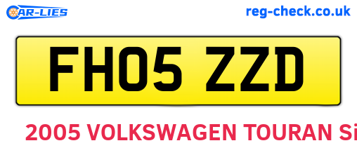 FH05ZZD are the vehicle registration plates.