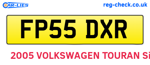 FP55DXR are the vehicle registration plates.