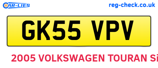 GK55VPV are the vehicle registration plates.