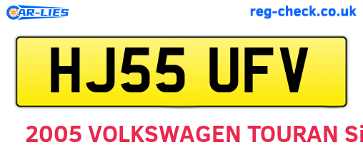 HJ55UFV are the vehicle registration plates.