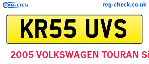KR55UVS are the vehicle registration plates.
