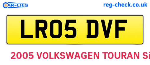 LR05DVF are the vehicle registration plates.